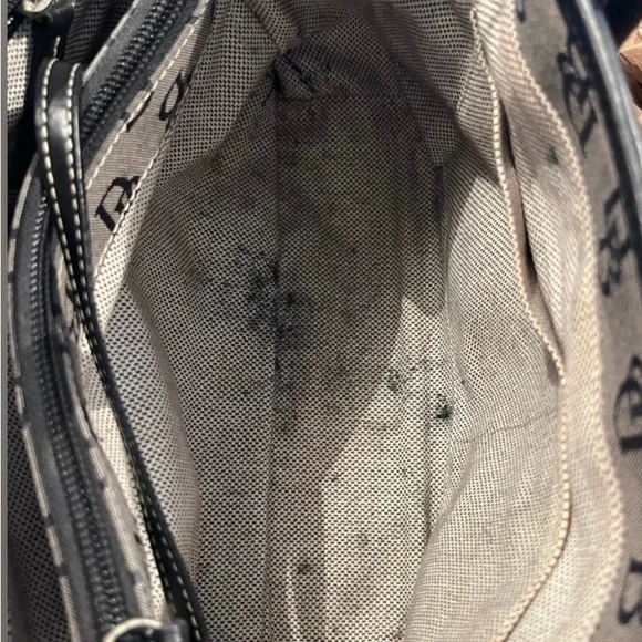 Dooney and Bourke Signature Small Double Handle Black and Gray Tote - Picture 8 of 11